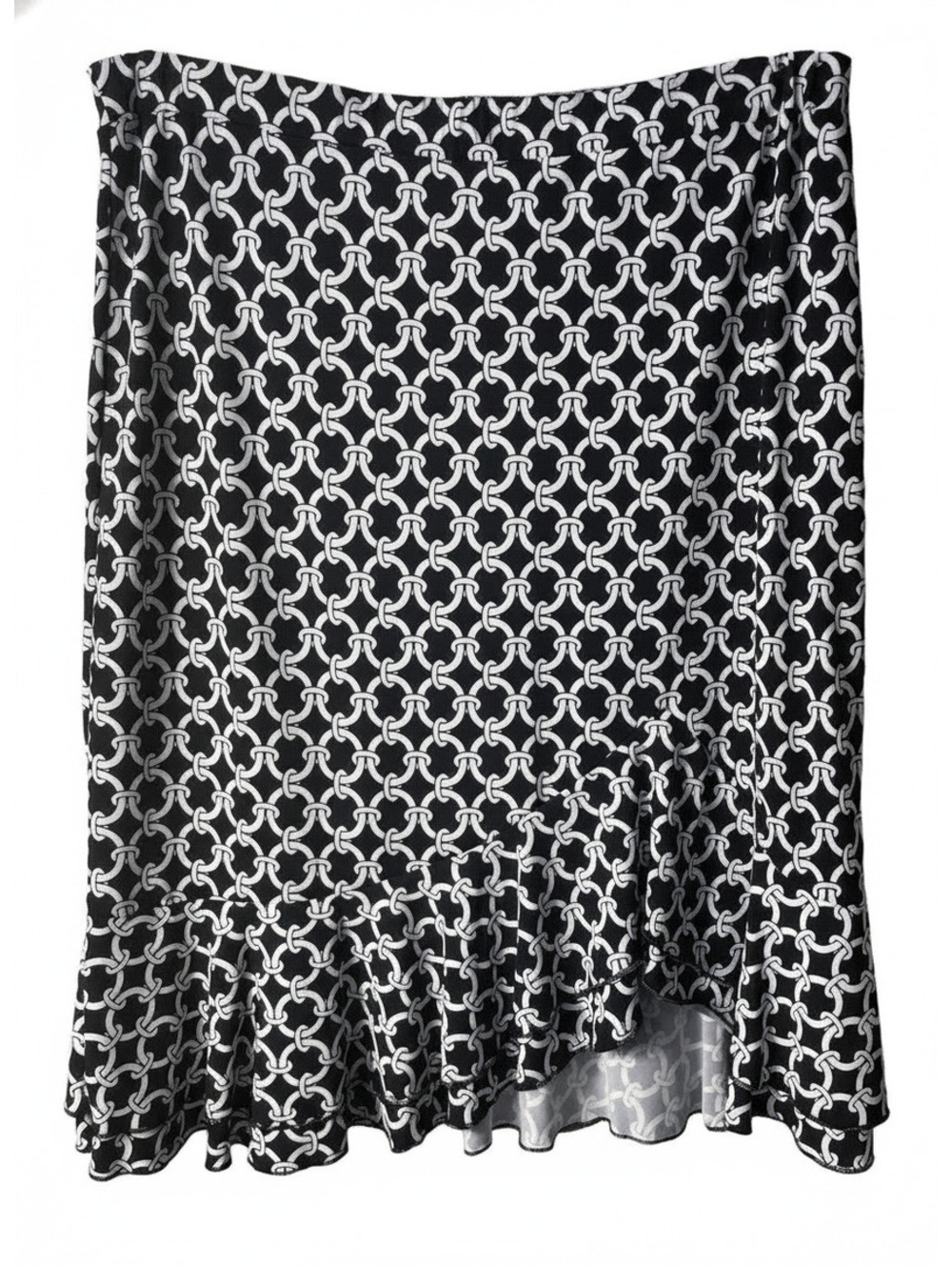 White House Black Market Midi Skirt Womens Size Small Stretch Ruffle Career